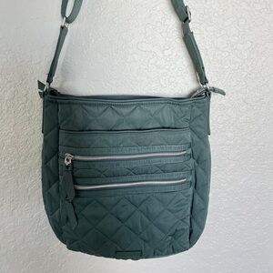 Vera Bradley Green Quilted Crossbody Bag with Adjustable Strap